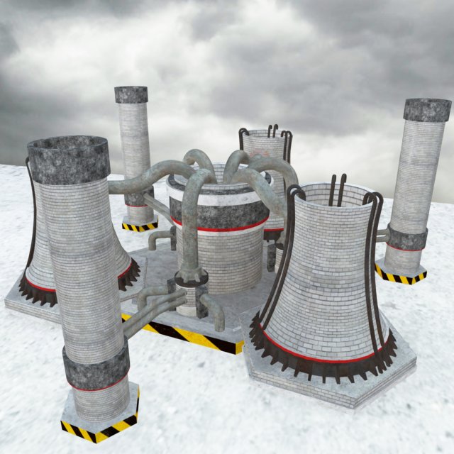 nuclear powerplant 3D Model .c4d .max .obj .3ds .fbx .stl .blend 