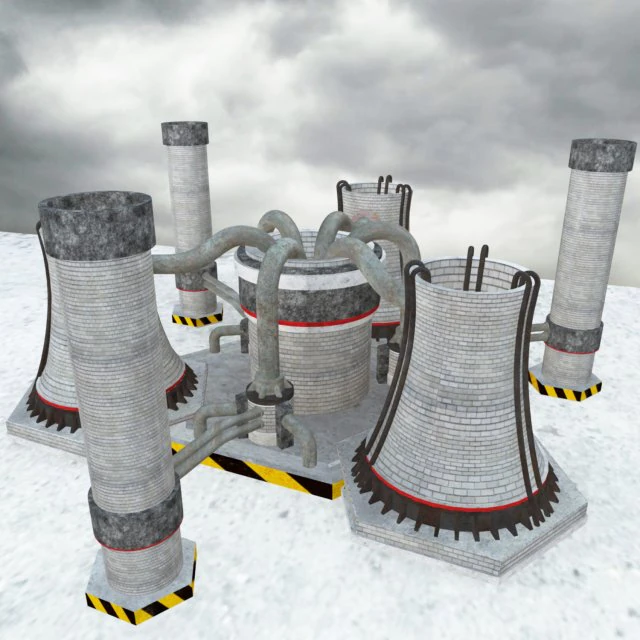 nuclear powerplant 3D Model .c4d .max .obj .3ds .fbx .stl .blend 