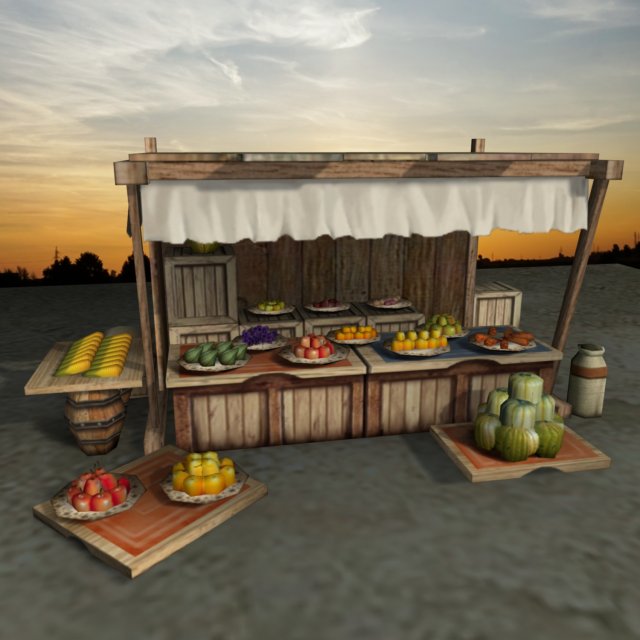 Medieval Fruit Shop 3d Model In Fruit 3dexport
