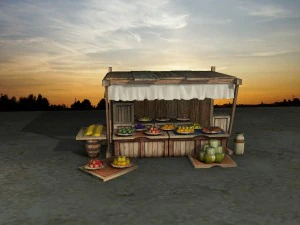 medieval fruit shop 3D Model