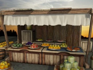 medieval fruit shop 3D Model