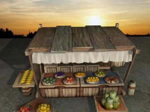 medieval fruit shop Model 3D