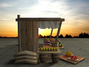 medieval fruit shop Model 3D