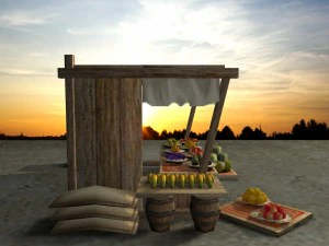medieval fruit shop 3D Model