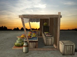 medieval fruit shop 3D Model