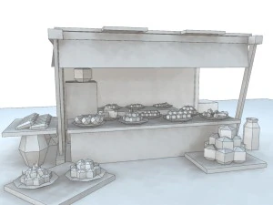 medieval fruit shop 3D Model