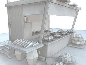 medieval fruit shop 3D Model
