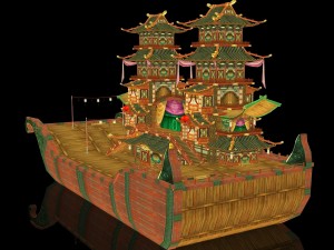 shikara night lighting boat Model 3D