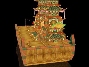 shikara night lighting boat Model 3D