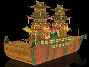 shikara night lighting boat Model 3D