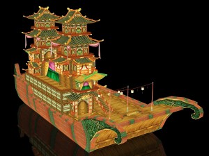 shikara night lighting boat Model 3D