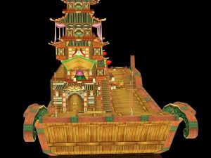 shikara night lighting boat Model 3D