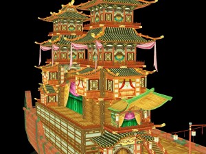 shikara night lighting boat Model 3D