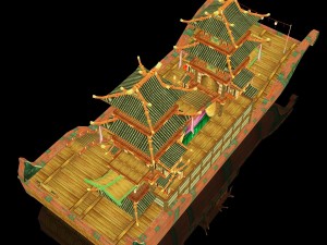 shikara night lighting boat Model 3D