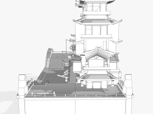 shikara night lighting boat Model 3D
