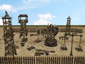 medieval village props set collection 3D 모델