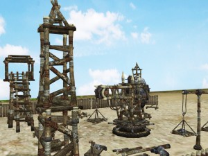 medieval village props set collection 3D Model