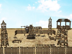 medieval village props set collection 3D Model