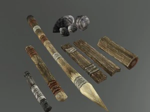 medieval village props set collection 3D Model