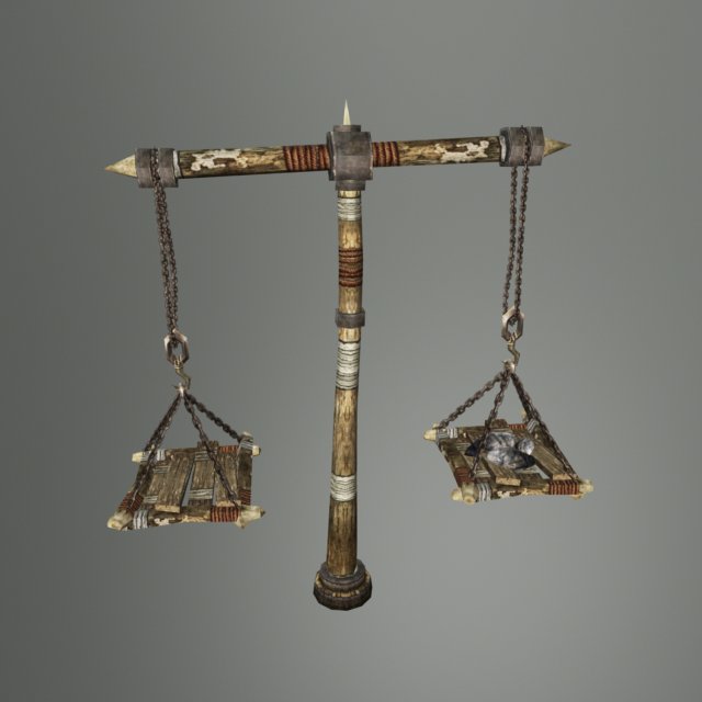 medieval balance scale Model 3D .c4d .max .obj .3ds .fbx .stl .blend 