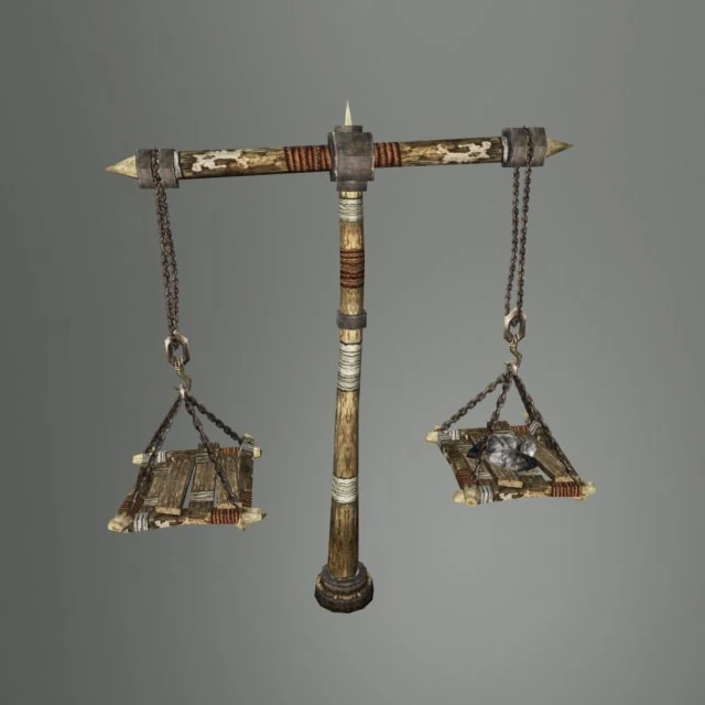 medieval balance scale 3D Model .c4d .max .obj .3ds .fbx .stl .blend