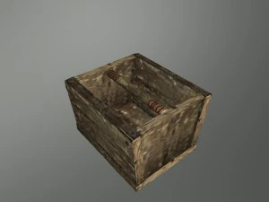 kotak kayu pembawa abad pertengahan Model 3D