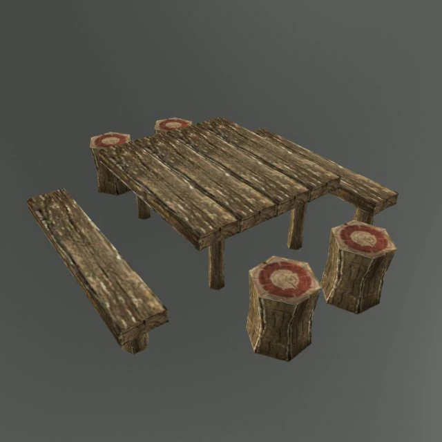 medieval table banches 3D Model .c4d .max .obj .3ds .fbx .stl .blend 