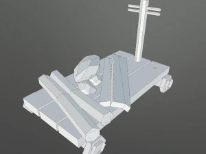 medieval transport cart 01 3D Model