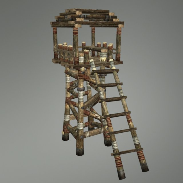 medieval watch tower for guard 3D-Modell .c4d .max .obj .3ds .fbx .stl .blend 