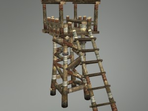 medieval watch tower for guard 3D 모델