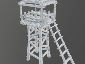 medieval watch tower for guard 3D-Modell