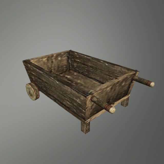medieval wheel cart 3D Model .c4d .max .obj .3ds .fbx .stl .blend 