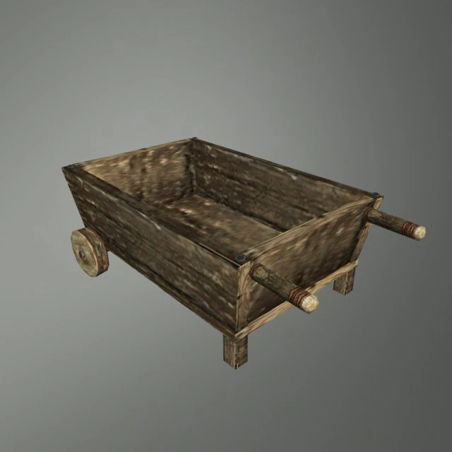 medieval wheel cart 3D Model .c4d .max .obj .3ds .fbx .stl .blend 