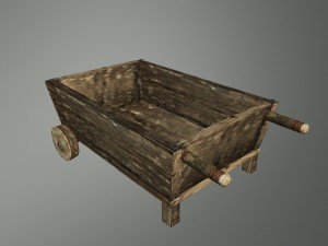 medieval wheel cart 3D 모델