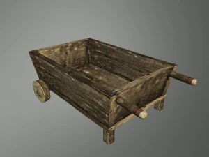 gerobak roda abad pertengahan Model 3D