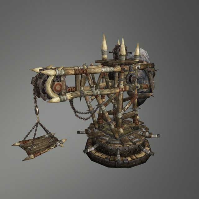medieval wooden crane 3D Model .c4d .max .obj .3ds .fbx .stl .blend 