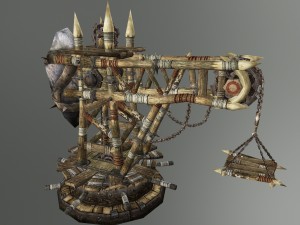 medieval wooden crane 3D Model