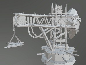 medieval wooden crane 3D Model