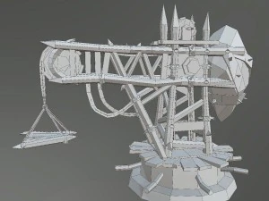 medieval wooden crane 3D Model