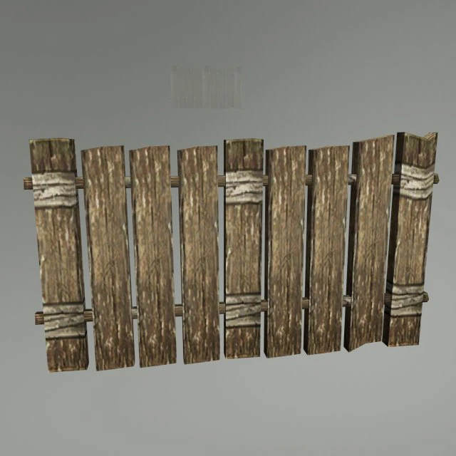 medieval wood fence 01 3D Model .c4d .max .obj .3ds .fbx .stl .blend 
