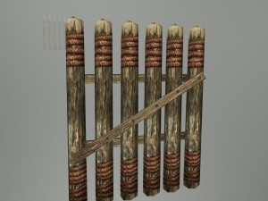 medieval wood fence 02 3D 모델