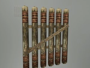 pagar kayu abad pertengahan 02 Model 3D