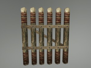 medieval wood fence 02 Modèle 3D