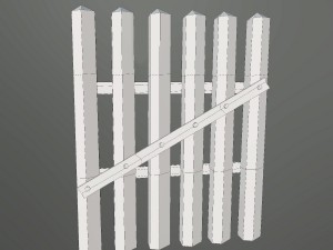 medieval wood fence 02 Modèle 3D