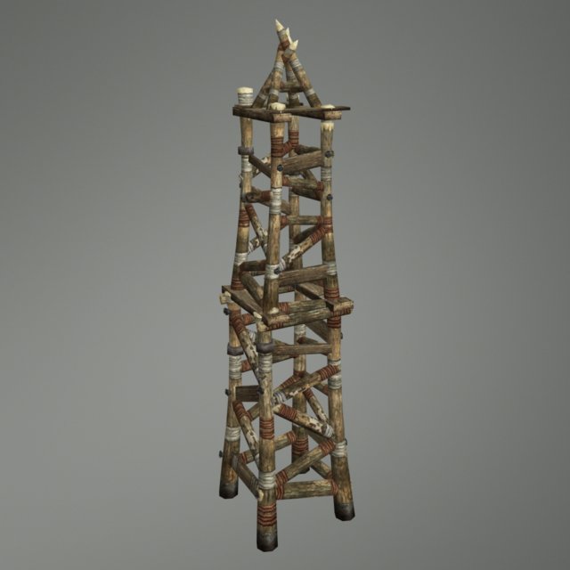 medieval wooden tower 3D 模型 .c4d .max .obj .3ds .fbx .stl .blend