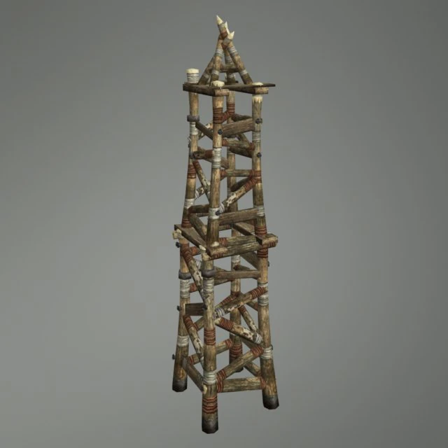 medieval wooden tower 3D Model .c4d .max .obj .3ds .fbx .stl .blend 