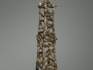medieval wooden tower 3D 모델