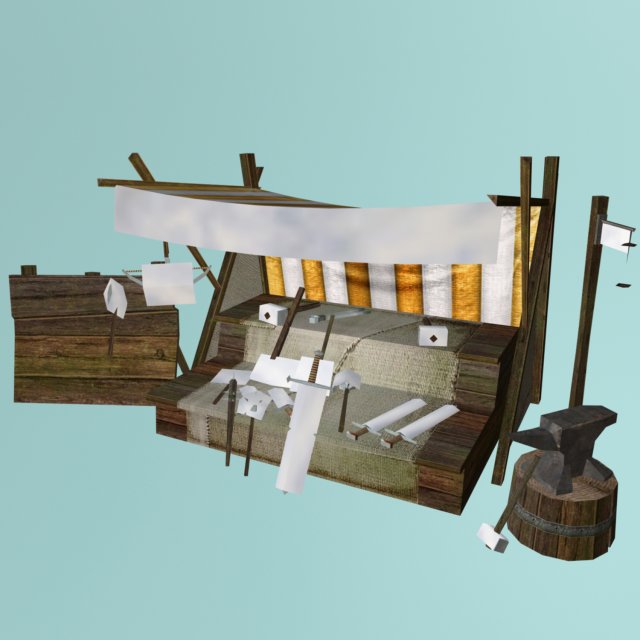 medieval arms shop Modèle 3D .c4d .max .obj .3ds .fbx .stl .blend 