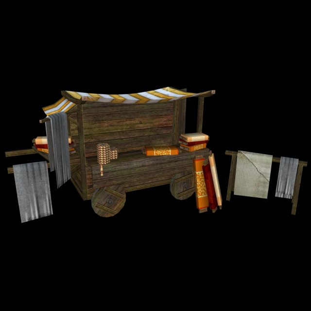 medieval cloth shop 3D 模型 .c4d .max .obj .3ds .fbx .stl .blend 