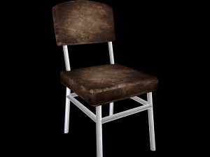 sling chair with leather seat 3D 모델